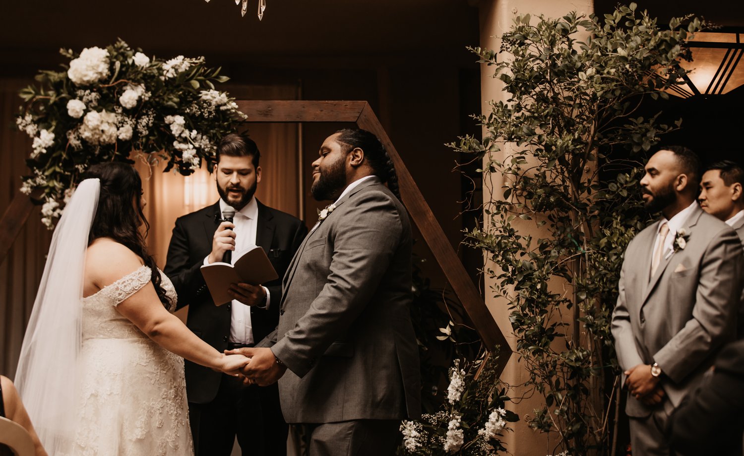 Rick James officiating a wedding ceremony